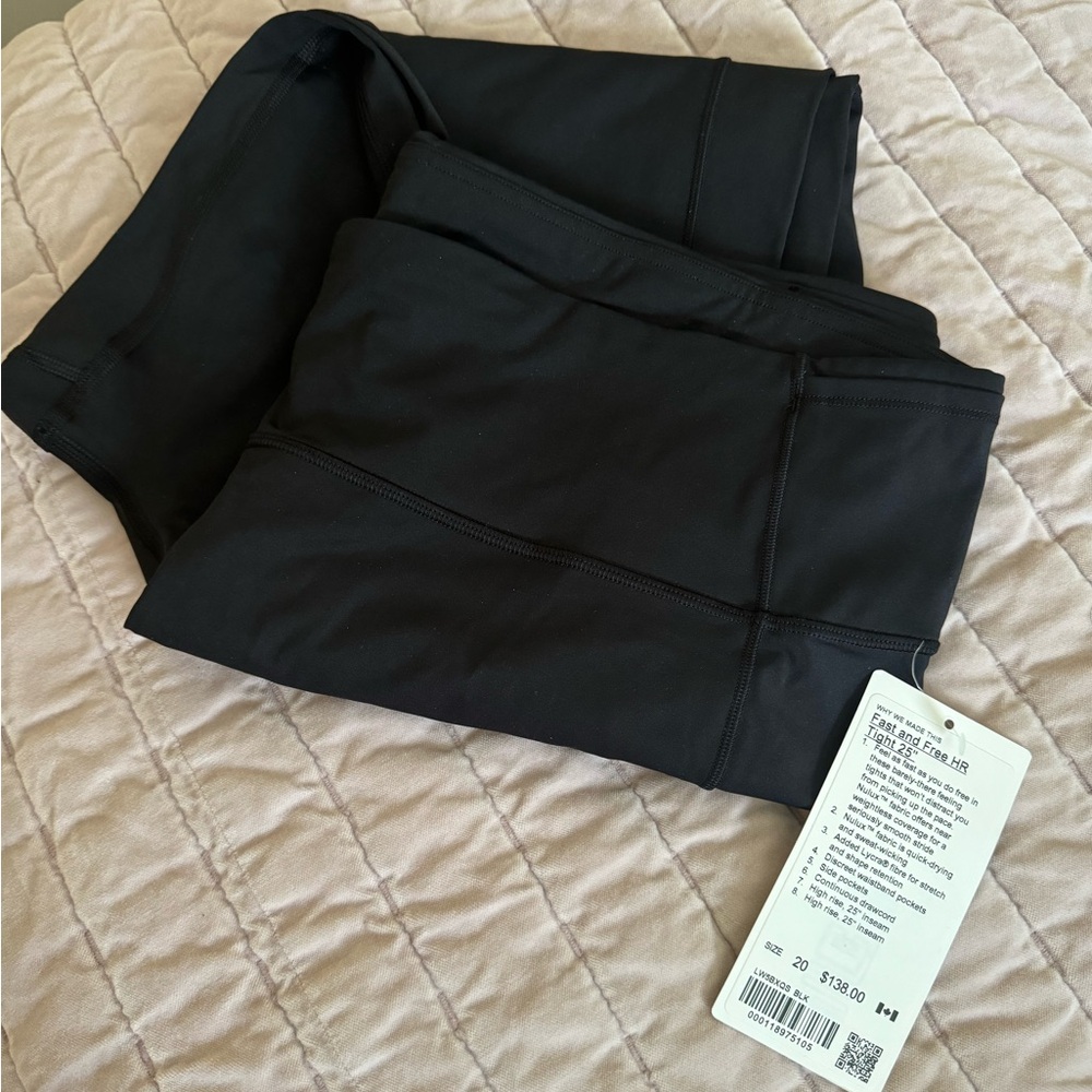NWT Lululemon Fast and Free HR tight 25” inseam